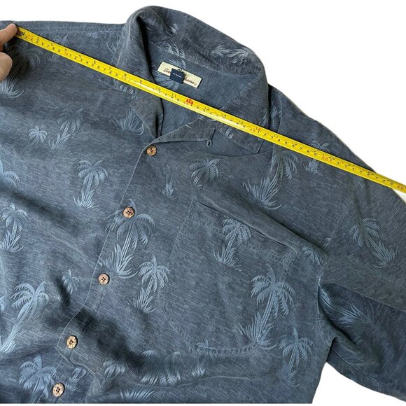 Tommy Bahama Men’s 100% Silk Hawaiian Palms Button Down Shirt Blue Large - Picture 7 of 7